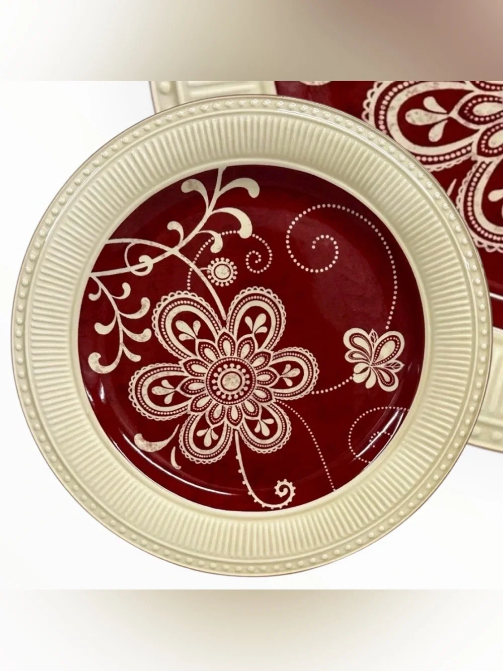 Pier 1 Imports Maribeth Red Floral Dinner Plate 11” Discontinued Replacement